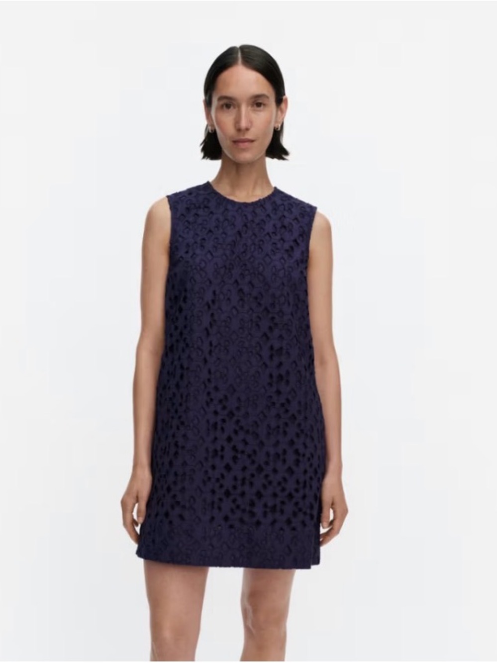 NWT Marimekko Navy Sleeveless Lace Mini Dress
